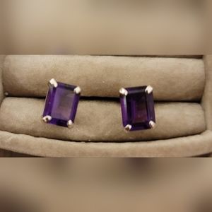 Amethyst stud earrings